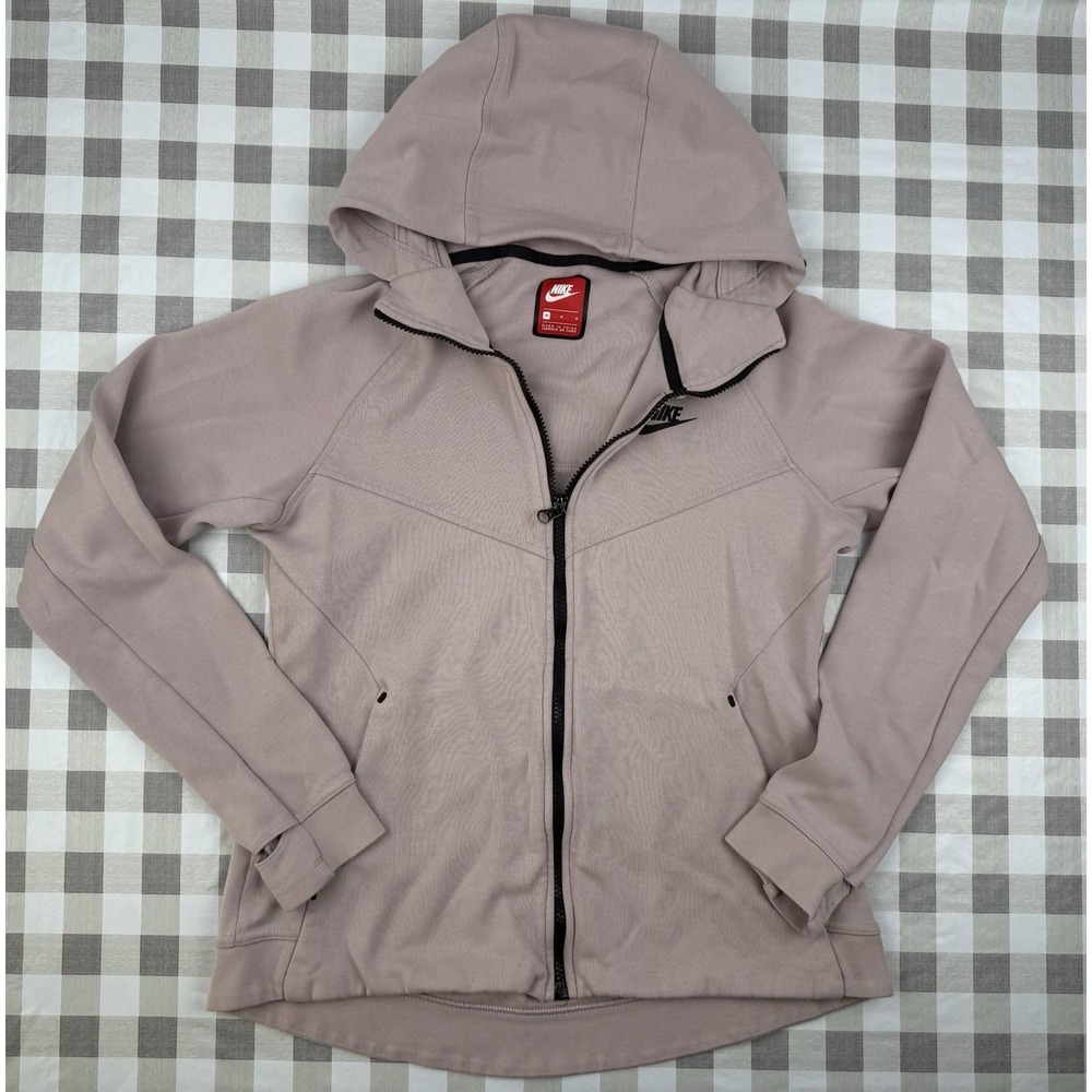 Nike Zip Up Hoodie Blush Pink Taupe Minimalist Athleisure Womens M